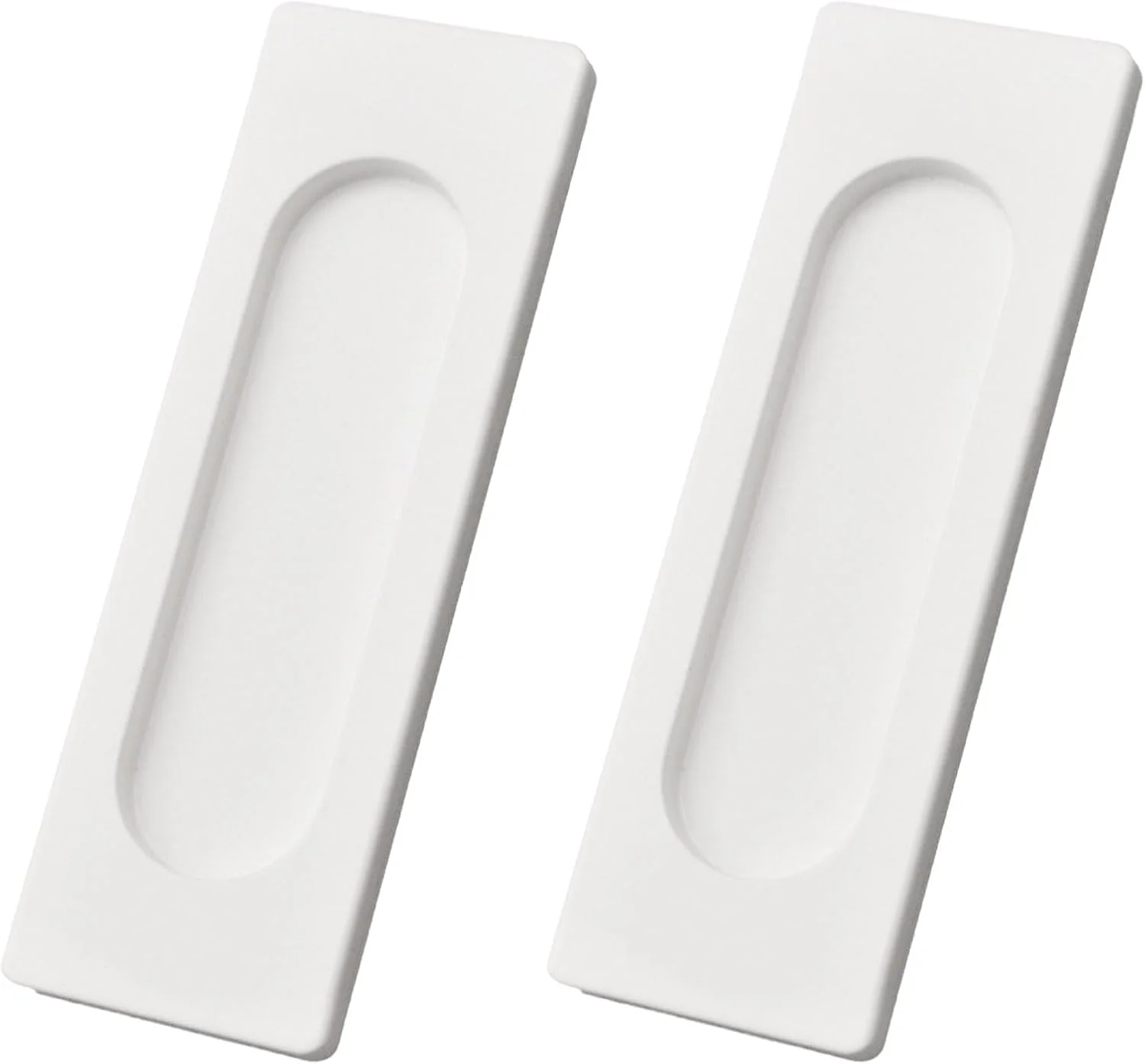 دستگیره های کشویی مستطیلی خود چسب MOROBOR، 2 عدد دستگیره توکار مخفی آلیاژ آلومینیوم برای درب کشویی انبار، کمد، کابینت، کشوها (سفید، 100 میلی متر)