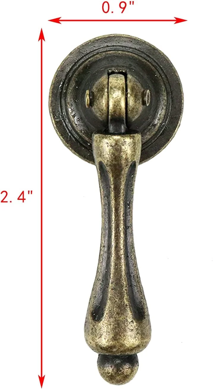 دستگیره آویز کابینت مک ردی، طرح اشک، برنزی عتیقه، ست 8 عددی