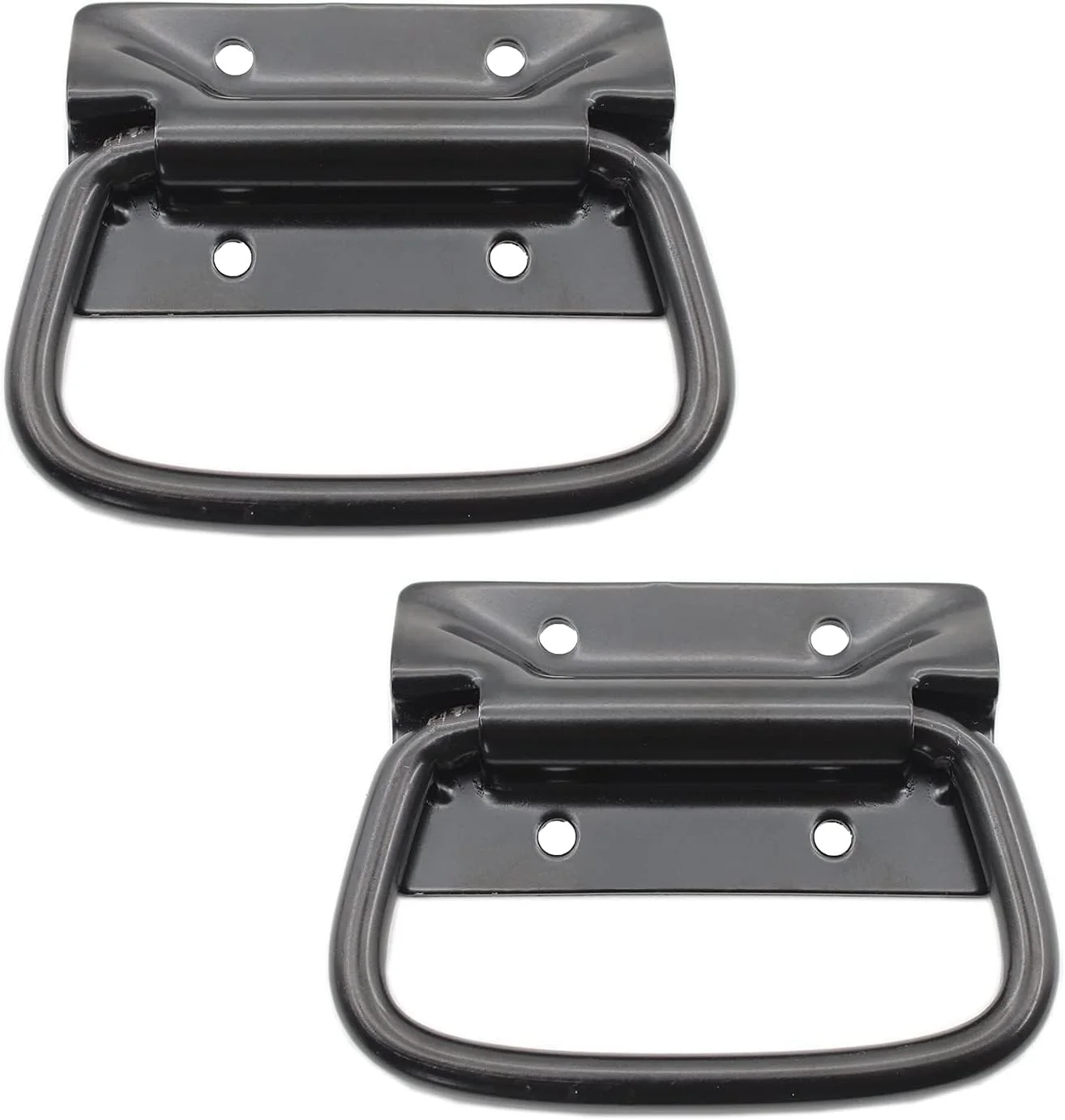 دستگیره های فلزی سنگین MAKINGTEC - بسته 2 عددی | دستگیره های کششی و حلقه ای مشکی صنعتی برای جعبه ها، کابینت ها، جعبه ابزار | سخت افزار بادوام برای نصب روی سطوح چوبی و فلزی