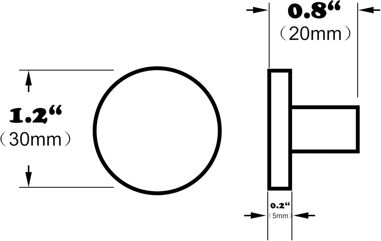 دستگیره کابینت برنجی Lxeqiony، بسته 6 عددی، طلایی مات، گرد، قطر 30 میلی متر، دستگیره درب کابینت طلایی، دستگیره کشو کمد