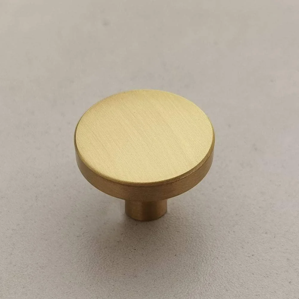 دستگیره کابینت برنجی Lxeqiony، بسته 6 عددی، طلایی مات، گرد، قطر 30 میلی متر، دستگیره درب کابینت طلایی، دستگیره کشو کمد