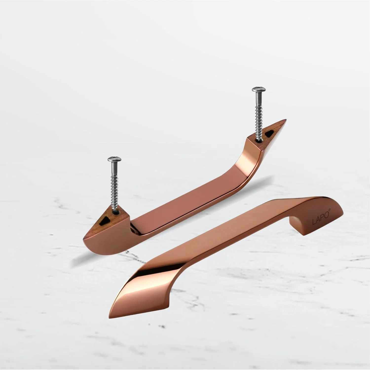 دستگیره کشو ممتاز LAPO برای آشپزخانه/دستگیره های کشویی کابینت/دستگیره پنجره/دستگیره کمد (96 میلی متر (4 اینچ) بسته 2 عددی، طلایی رز PVD)