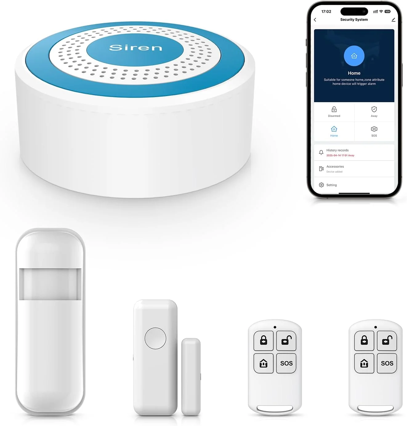 دزدگیر هوشمند بی سیم XNH، سیستم های امنیتی خانگی وای فای 2.4 گیگاهرتز با برنامه، 5 قطعه - سنسورهای پنجره و درب، سنسور حرکتی، کنترل از راه دور، سازگار با الکسا دزدگیر هوشمند بی سیم XNH، سیستم های امنیتی خانگی وای فای 2.4 گیگاهرتز با برنامه، 5 قطعه - سنسورهای پنجره و درب، سنسور حرکتی، کنترل از راه دور، سازگار با الکسا