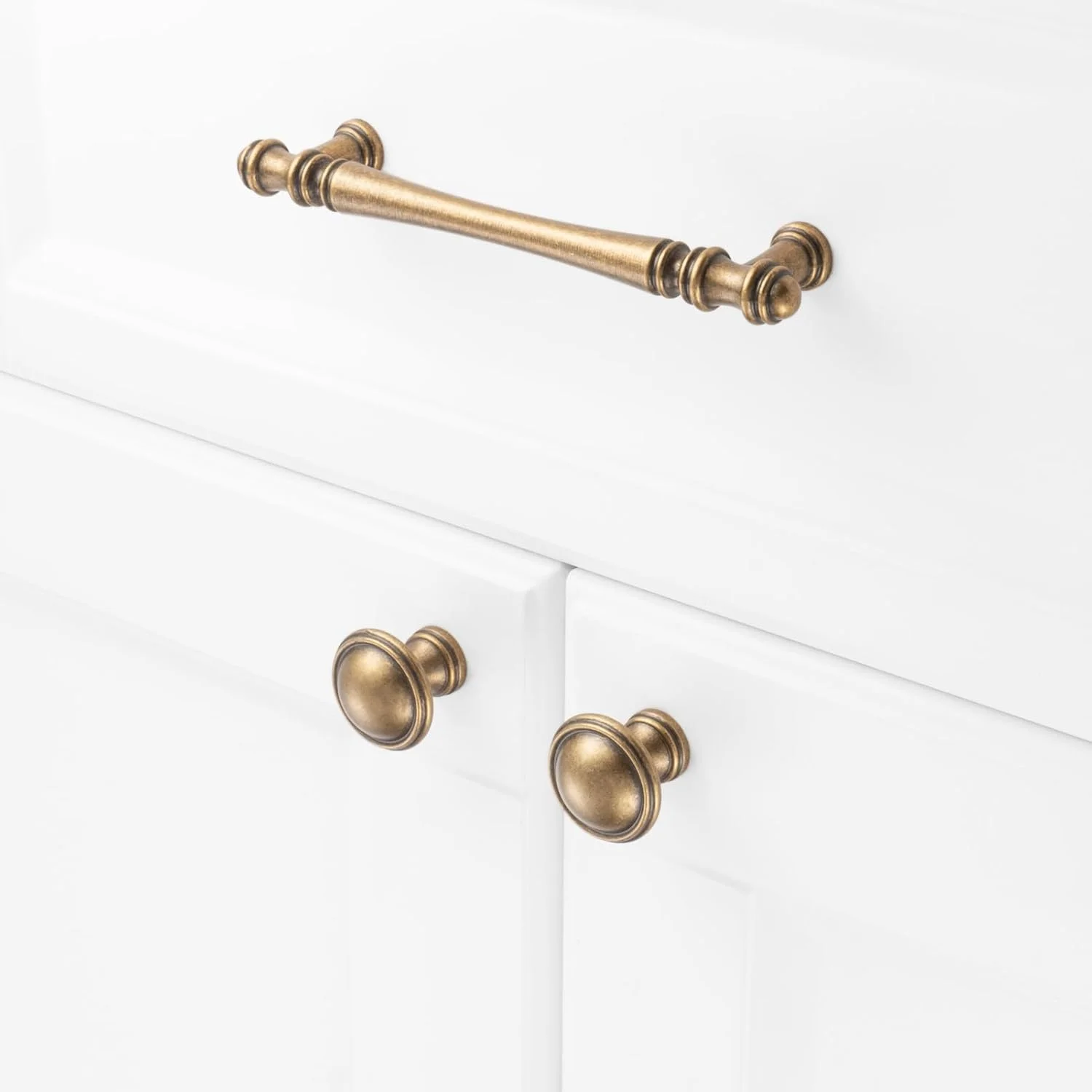 دستگیره کابینت برنجی عتیقه کوفییزو، بسته 10 عددی، 5 اینچی، دستگیره های کابینت برنجی قدیمی، سخت افزار کابینت برنجی P30 برای کابینت آشپزخانه، کشو، کمد، اتاق خواب، حمام