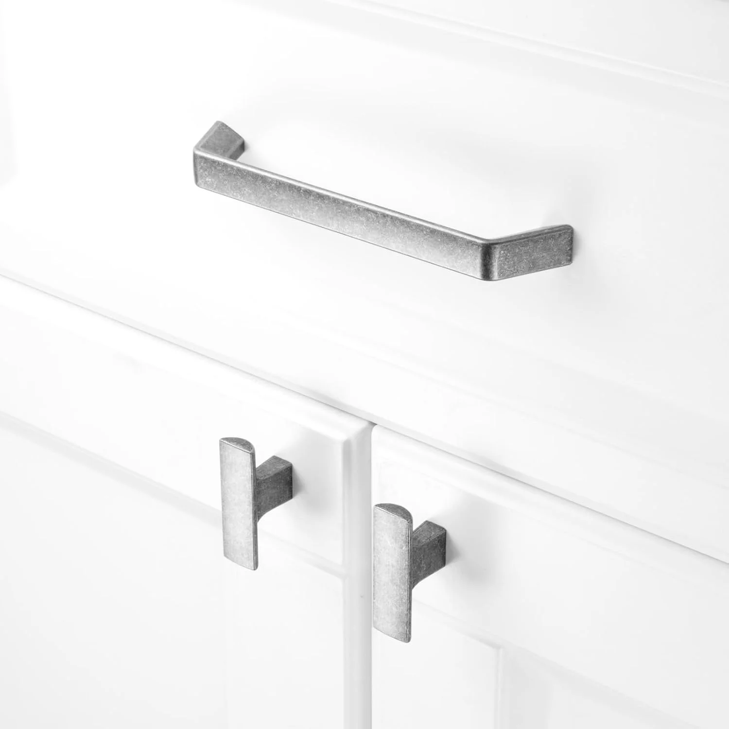 کوفیزو بسته 10 عددی دستگیره کابینت آهنی عتیقه 5 اینچی، دستگیره کابینت آهنی قدیمی، سخت افزار نقره ای یکپارچهسازی با سیستمعامل برای کابینت آشپزخانه، کشوها P21، کمد اتاق خواب، روشویی حمام، گنجه، نصب سنگین، عملکردی، دستگیره کابینت آشپزخانه