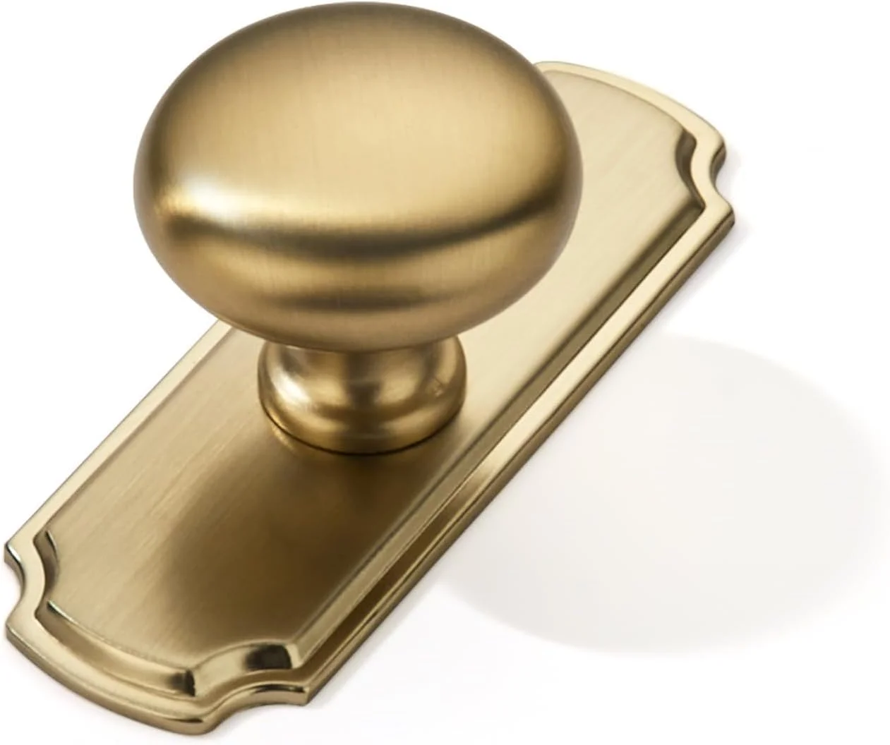 khtumeware بسته 2 عددی صفحه پشتی 1-1/4 اینچی برای دستگیره کابینت، دستگیره های کشو برنجی برس خورده، سخت افزار کابینت طلایی ساتن، دستگیره های قدیمی با صفحه پشتی