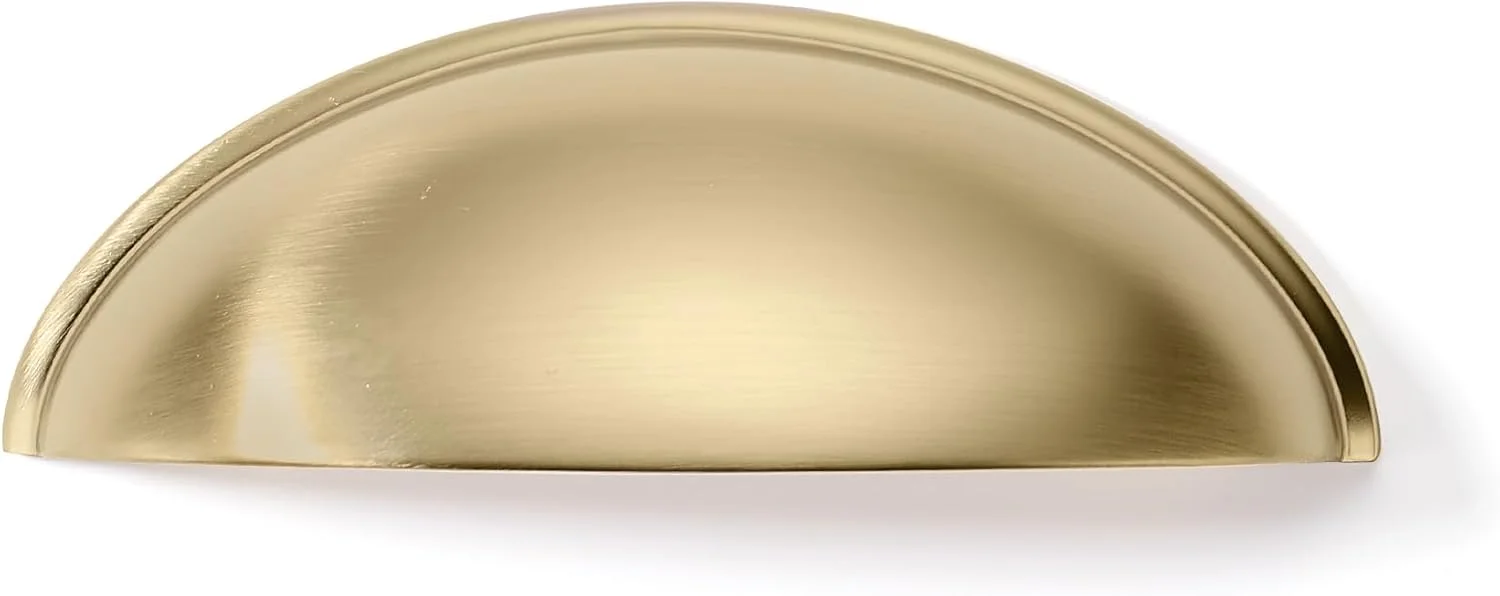 دستگیره کابینت خمیده شامپاین برنزی Khtumeware، بسته 10 عددی، دستگیره کشو، سخت افزار آشپزخانه، دستگیره کابینت، فاصله مرکز سوراخ 3 اینچ