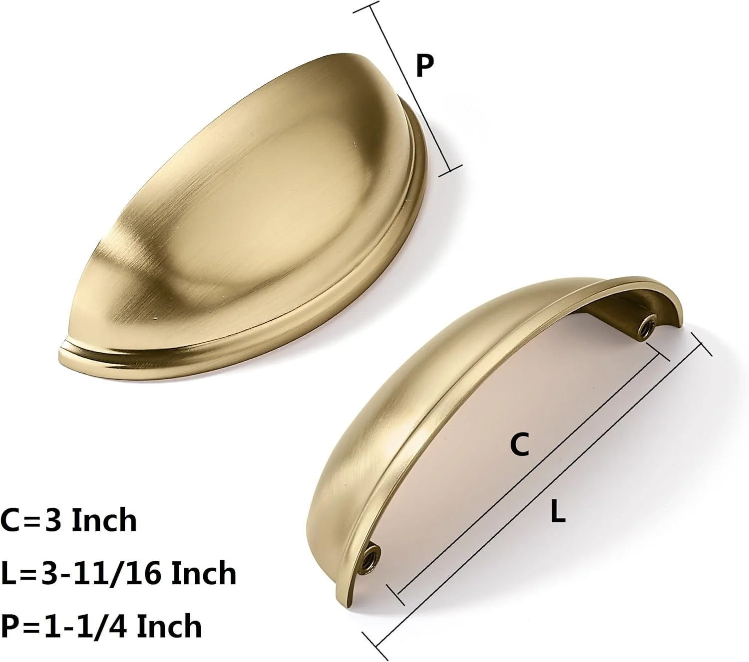 دستگیره کابینت خمیده شامپاین برنزی Khtumeware، بسته 10 عددی، دستگیره کشو، سخت افزار آشپزخانه، دستگیره کابینت، فاصله مرکز سوراخ 3 اینچ