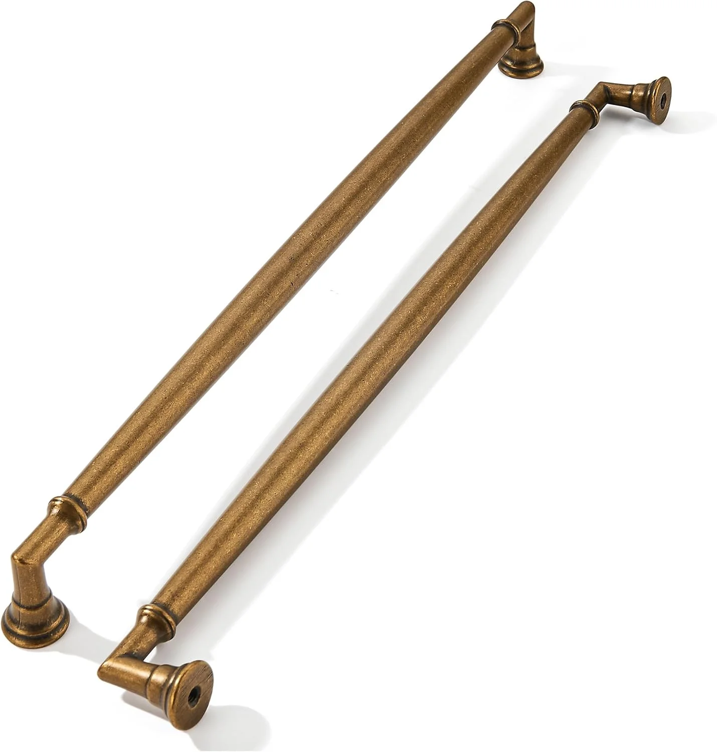 دستگیره کابینت برنجی عتیقه Khtumeware، بسته 2 عددی، 256 میلی متری، دستگیره های کابینت برنجی جامد سنگین، سخت افزار کابینت برنزی عتیقه آشپزخانه برای دستگیره های کشو کمد