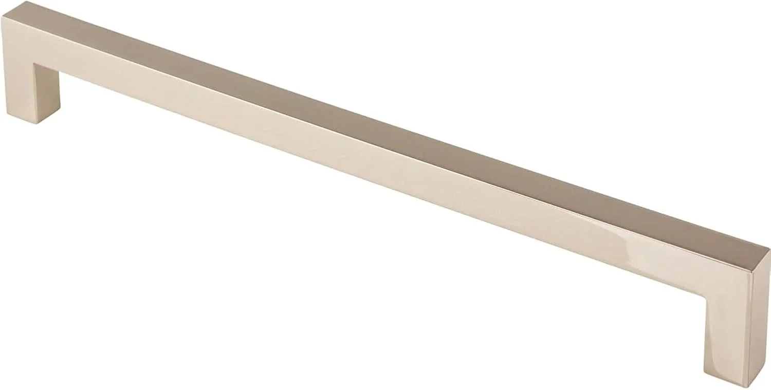 دستگیره کابینت آشپزخانه khtumeware، یک عدد، 12 اینچی، نیکل براق، دستگیره مربعی جامد و سنگین کشو، سخت افزار کابینت آشپزخانه