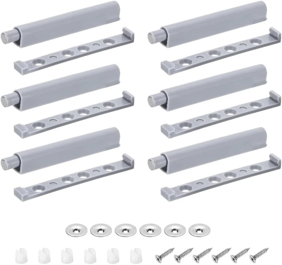 قفل فشاری بازکننده درب گودرن، 6 عدد قفل مغناطیسی قوی برای باز کردن درب کابینت، مناسب برای درب های مخفی، کشو، بافر پلاستیکی برای سخت افزار آشپزخانه