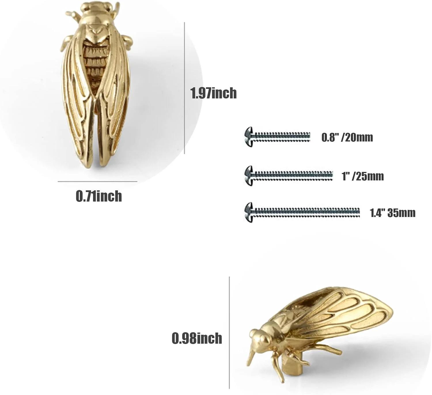 دستگیره های برنجی طرح حیوانات خلاقانه F FuGong HomeAcc برای درب کابینت آشپزخانه، کمد و سخت افزار مبلمان تزئینی، بسته 2 عددی (زنجره)