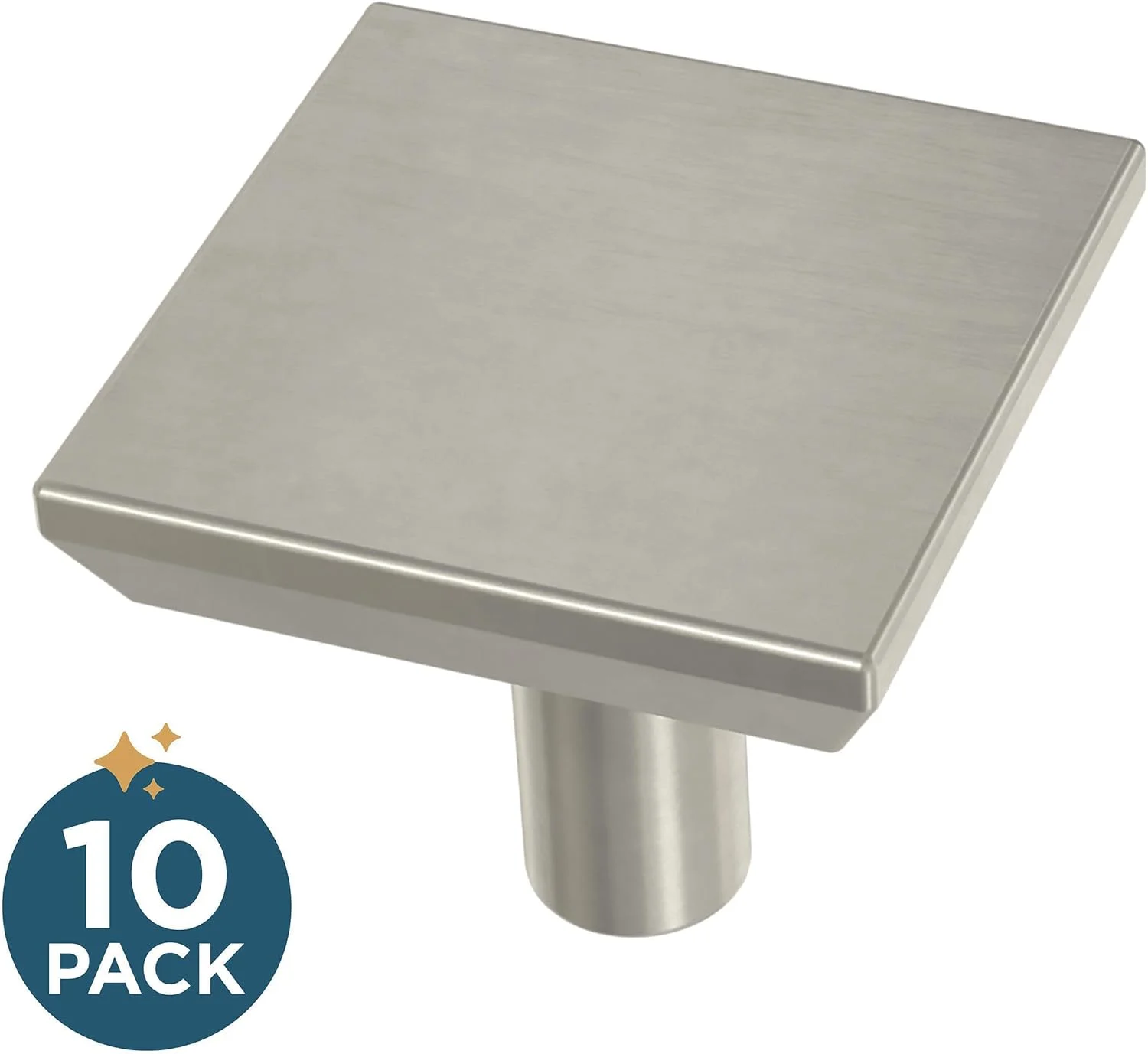 دستگیره کابینت مربعی ساده فرانکلین برنجی، مناسب برای کابینت آشپزخانه یا کشو، سایز 29 میلی متر، بسته 10 عددی، رنگ نیکل ساتن، سخت افزار کابینت P40847K-SN-C