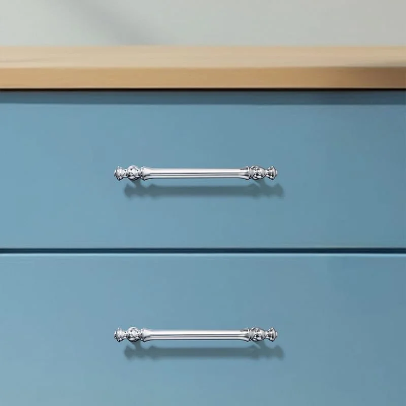 دستگیره های شیک و مینیمالیستی کابینت و کمد، مناسب برای کشوها، درب های کابینت، کمد لباس، کابینت، جاکفشی و دستگیره های مبلمان (6 عدد، نقره ای روشن، 5.04 اینچ)