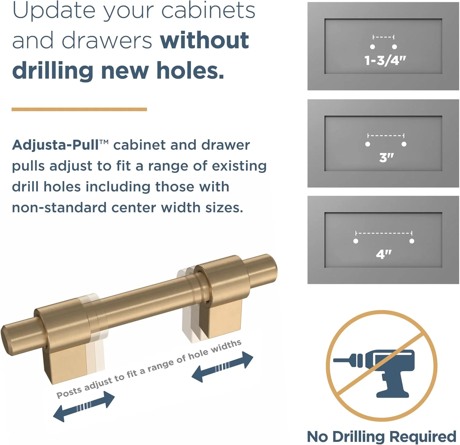 دستگیره کابینت قابل تنظیم میله ای فرانکلین برنج، 35 تا 160 میلی متر، بسته 5 عددی، برنز شامپاین P44365-CZ-B