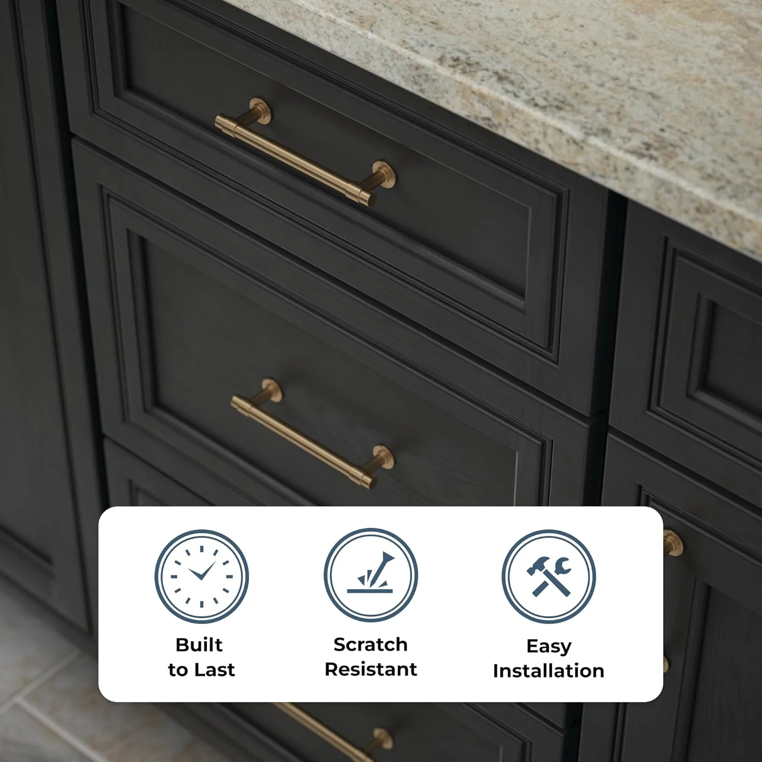 دستگیره کابینت میله ای مستقیم فرانکلین برنج، برنز شامپاین، 5-1/16 اینچ (128 میلی متر)، بسته 10 عددی، P29618Z-CZ-B