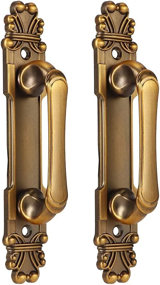 ست دستگیره در به سبک اروپایی، دستگیره کشویی فلزی عتیقه برای سخت افزار کابینت، کشو، لوازم جانبی کمد، 2 عدد