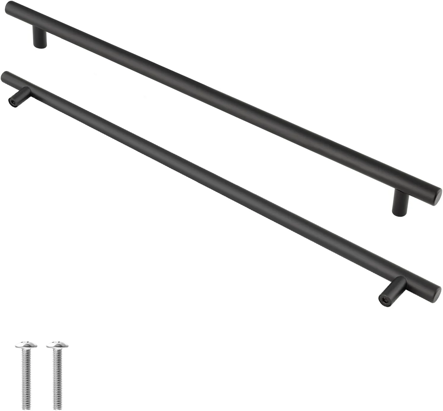 دستگیره کابینت مشکی مات Cjueiom، بسته 6 عددی، مرکز سوراخ 192 میلی متر، دستگیره T میله ای، کشو استیل، دستگیره بلند درب کمد، طول 300 میلی متر، کشو اتاق خواب کابینت آشپزخانه
