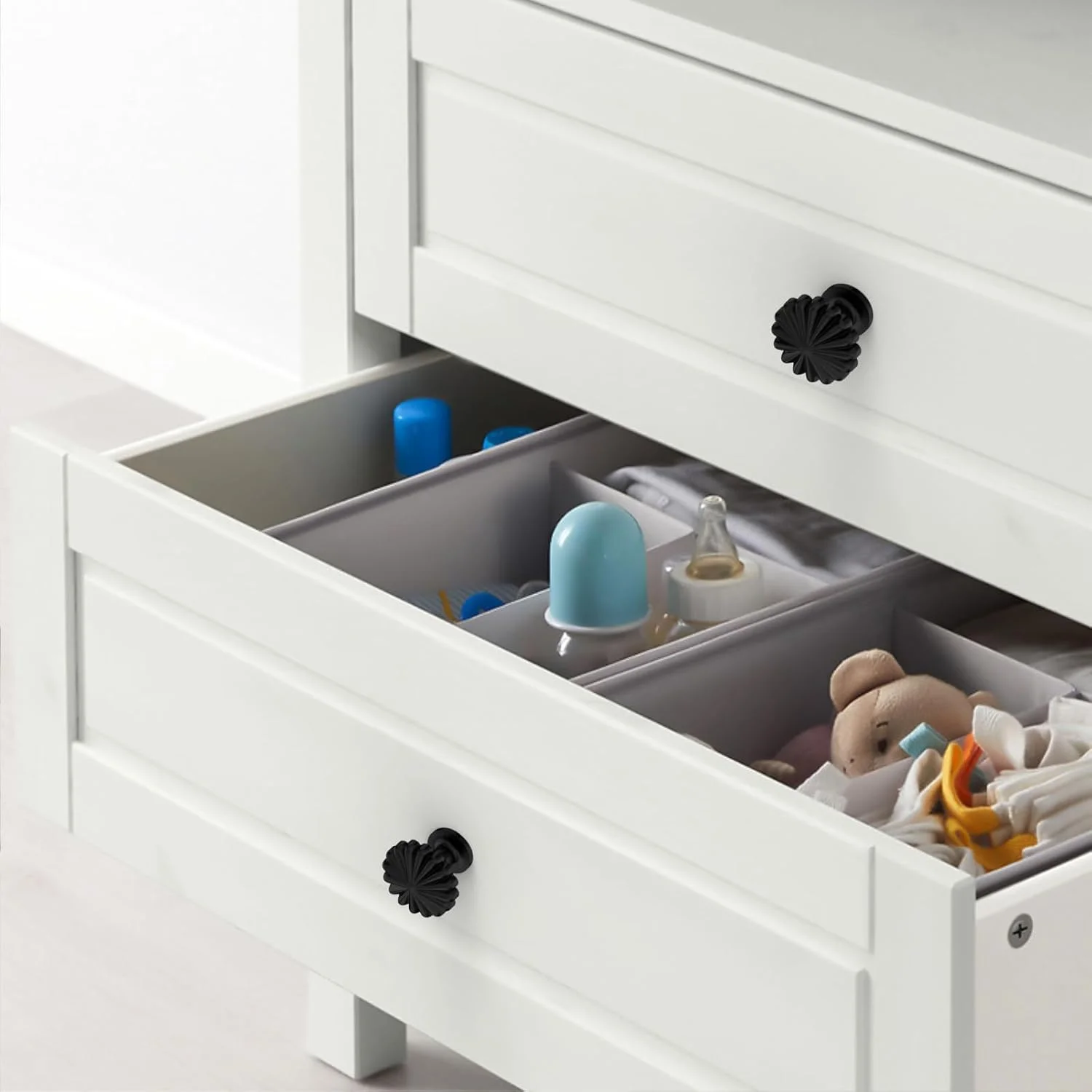 دستگیره کابینت مشکی بسته 10 عددی، دستگیره کشو مشکی مات آلیاژ روی، سخت افزار برای کابینت آشپزخانه، کمد و درب کمد لباس، دستگیره کشو کمد لباس مشکی وینتیج