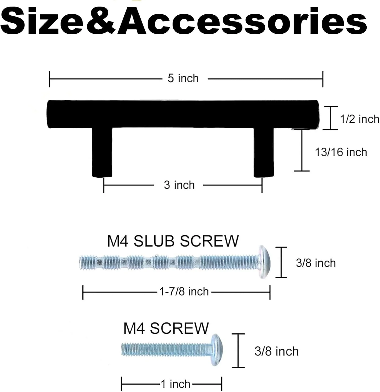 بسته 14 عددی | دستگیره کابینت 5 اینچی مشکی مات استیل ضد زنگ، دستگیره کشو آشپزخانه، کمد، روشویی، سخت افزار دراور، طول 5 اینچ، مرکز سوراخ 3 اینچ