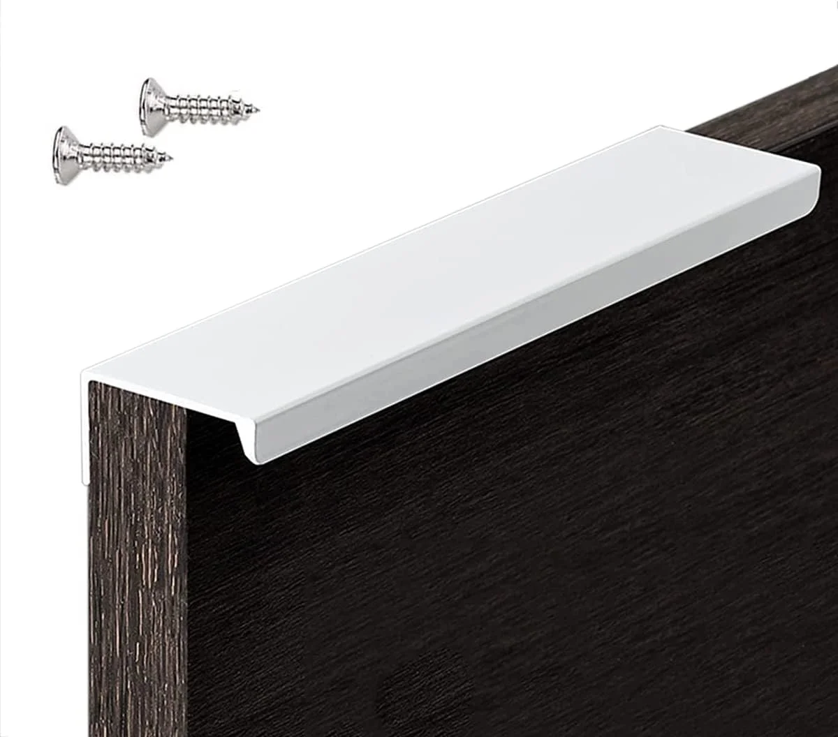 دستگیره لبه انگشتی مبلمان BOOLSFMAM، بسته 6 عددی، دستگیره مخفی کابینت و کشو آشپزخانه، سفید براق