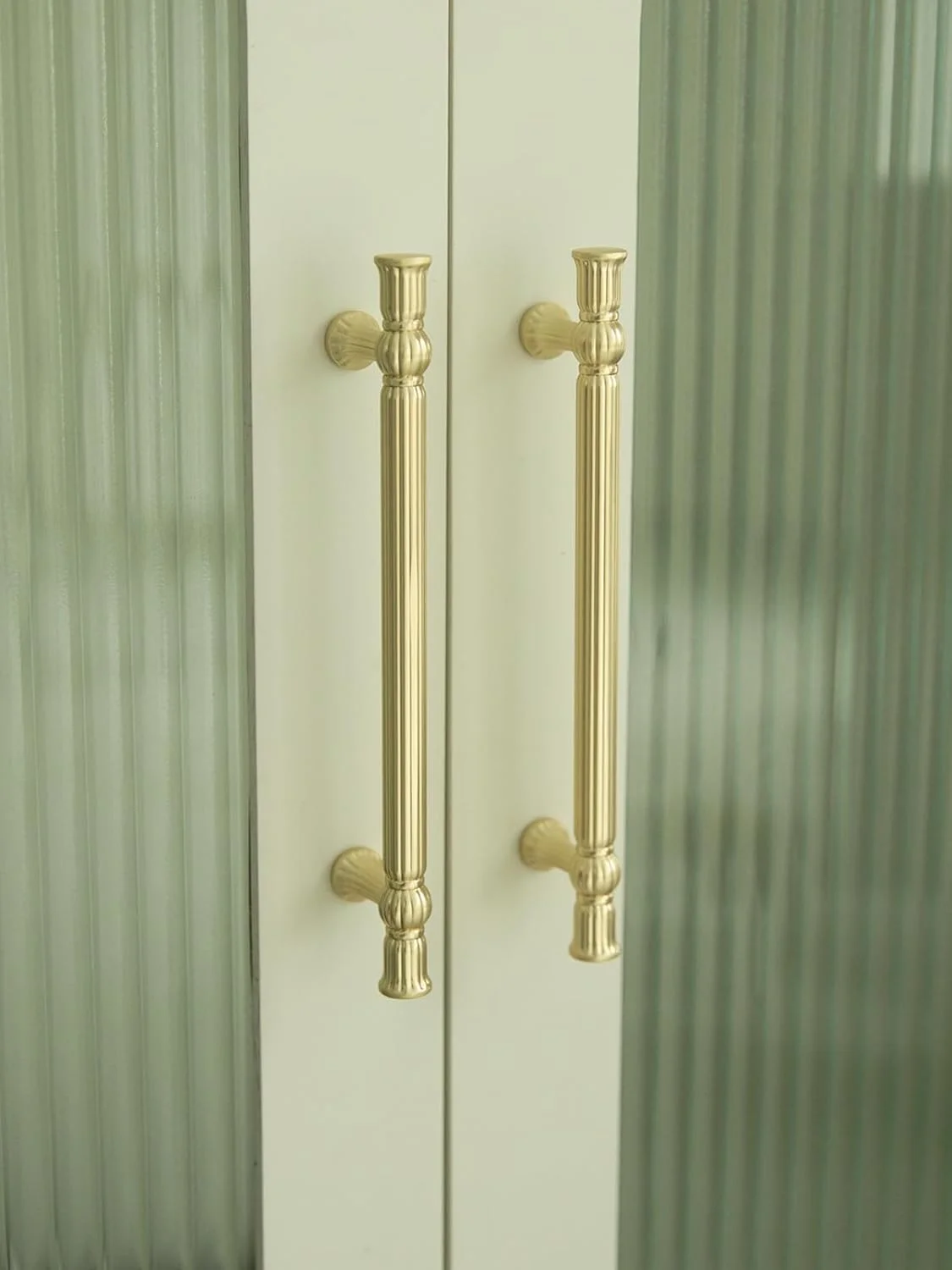 دستگیره کابینت طلایی مات - مرکز سوراخ 128 میلی‌متر، دستگیره کشو کلاسیک و قدیمی آلیاژ روی، سخت افزار کابینت کمد حمام آشپزخانه (2 عدد، طلایی مات، مرکز سوراخ 128 میلی‌متر)