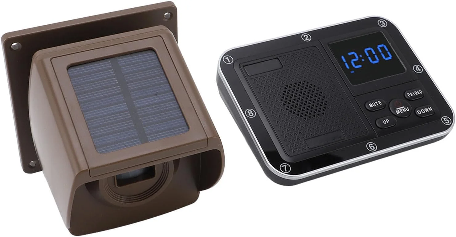 آلارم درب ورودی خورشیدی VELATEMOR، سنسور حرکتی خورشیدی بی سیم و ضد آب برای سیستم هشدار امنیتی