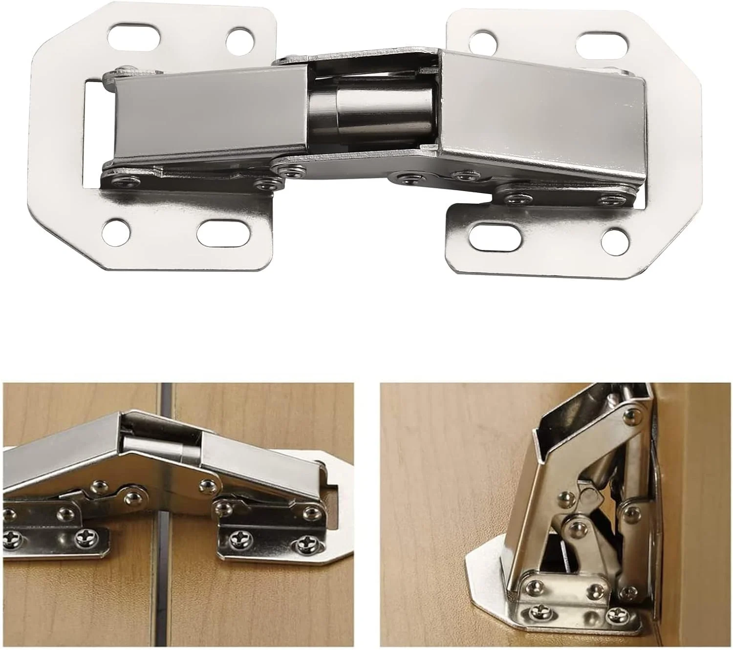 لولای کابینت بی یلا 4 اینچی 90 درجه - طراحی قورباغه ای فنری شکل پل برای درب های کابینت آشپزخانه با پوشش کامل (2 عدد)