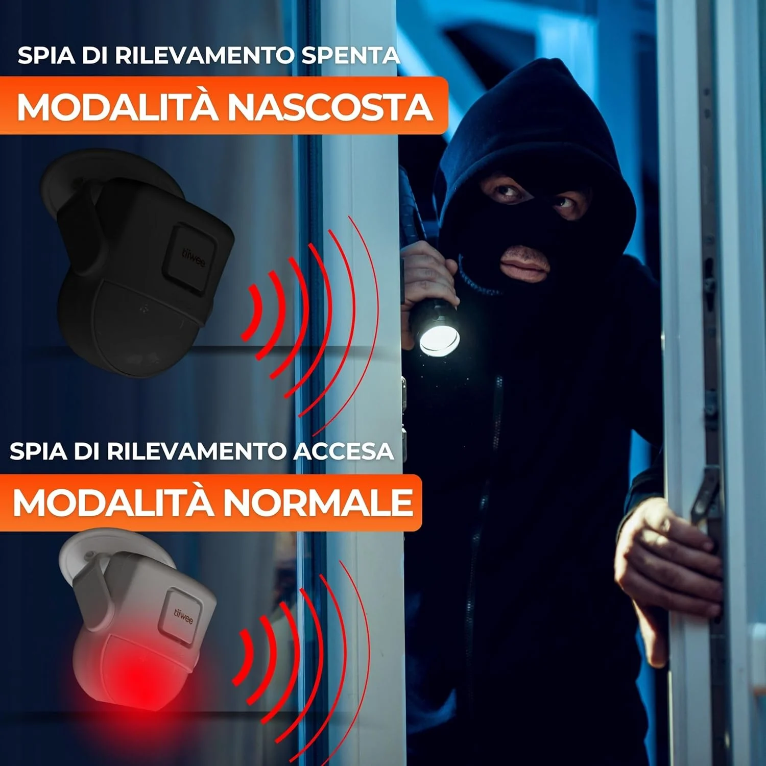 آلارم سنسور حرکتی PIR مدل tiiwee X4 با کنترل از راه دور - 120 دسی بل - قابل ارتقا - سیستم آلارم فناوری امنیتی داخلی محافظت در برابر سرقت