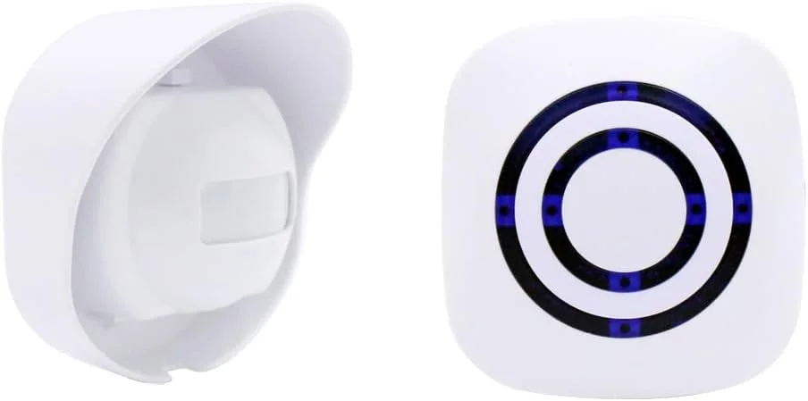 سیستم آلارم سنسور حرکتی Waytronic، زنگ درب، 38 آهنگ زنگ، امنیت خانه، آلارم راهرو، زنگ درب بازدید کننده، سفید، 1 گیرنده و 1 سنسور