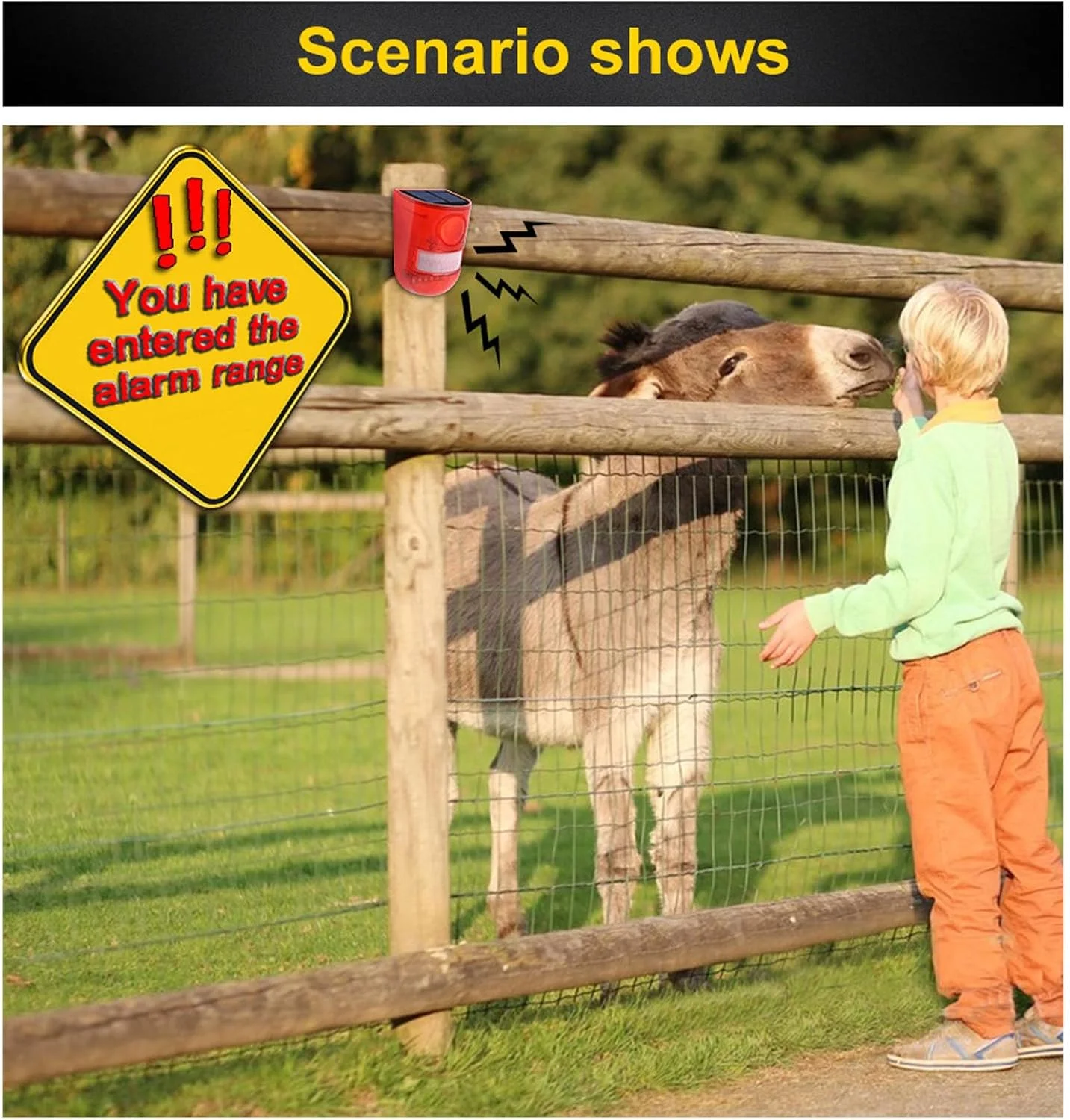 آلارم حسگر حرکتی خورشیدی - صدای 129 دسی بل، ضد آب IP65، امنیت فضای باز با کنترل از راه دور برای خانه، باغ، مزرعه