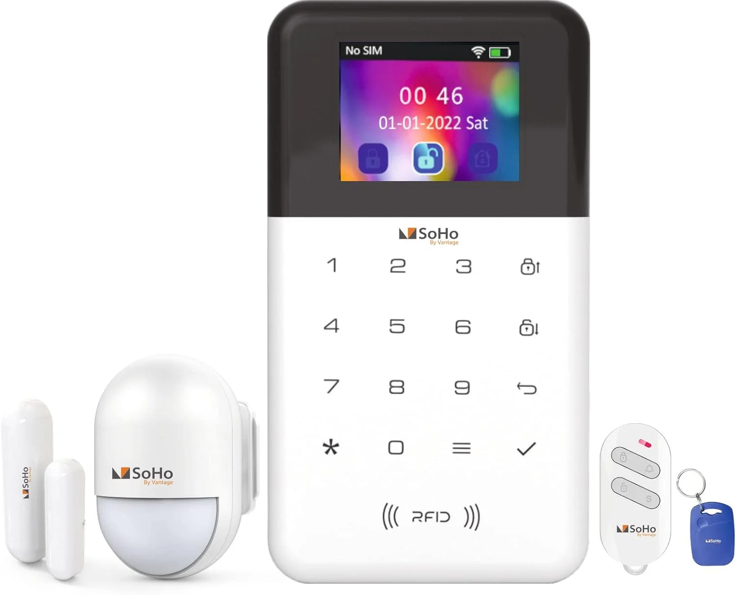 کیت دزدگیر SoHo by Vantage - Aegis، دزدگیر امنیتی | شامل سنسور حرکتی، سنسور درب، ریموت | آژیر داخلی | امکان افزودن تا 199 سنسور برای پوشش هر گوشه از خانه | کنترل از طریق اپلیکیشن