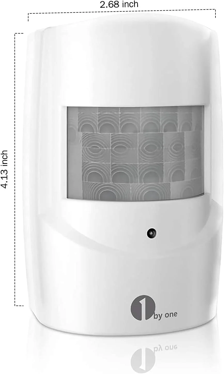 آلارم سنسور حرکتی 1byone با برد 300 متر و زنگ های بسیار بلند، سیستم آلارم امنیتی خانه با 1 سنسور مادون قرمز ضد آب برای محافظت از اموال داخلی/خارجی