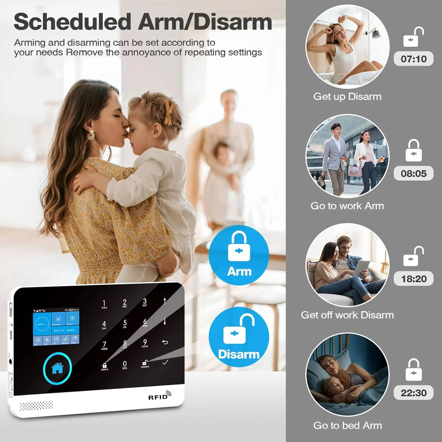 سیستم امنیتی دزدگیر هوشمند خانگی PGST WiFi+GSM/4G، سیستم هشدار بی‌سیم DIY، آشکارساز حرکت، کنترل از راه دور، سنسور درب، کنترل برنامه، بدون هزینه ماهانه، کار با الکسا و گوگل (PG-103-4G-E)