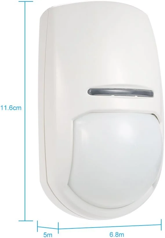 سنسور حرکتی PIR سیمی، آشکارساز مادون قرمز غیرفعال دوگانه برای سیستم دزدگیر اماکن