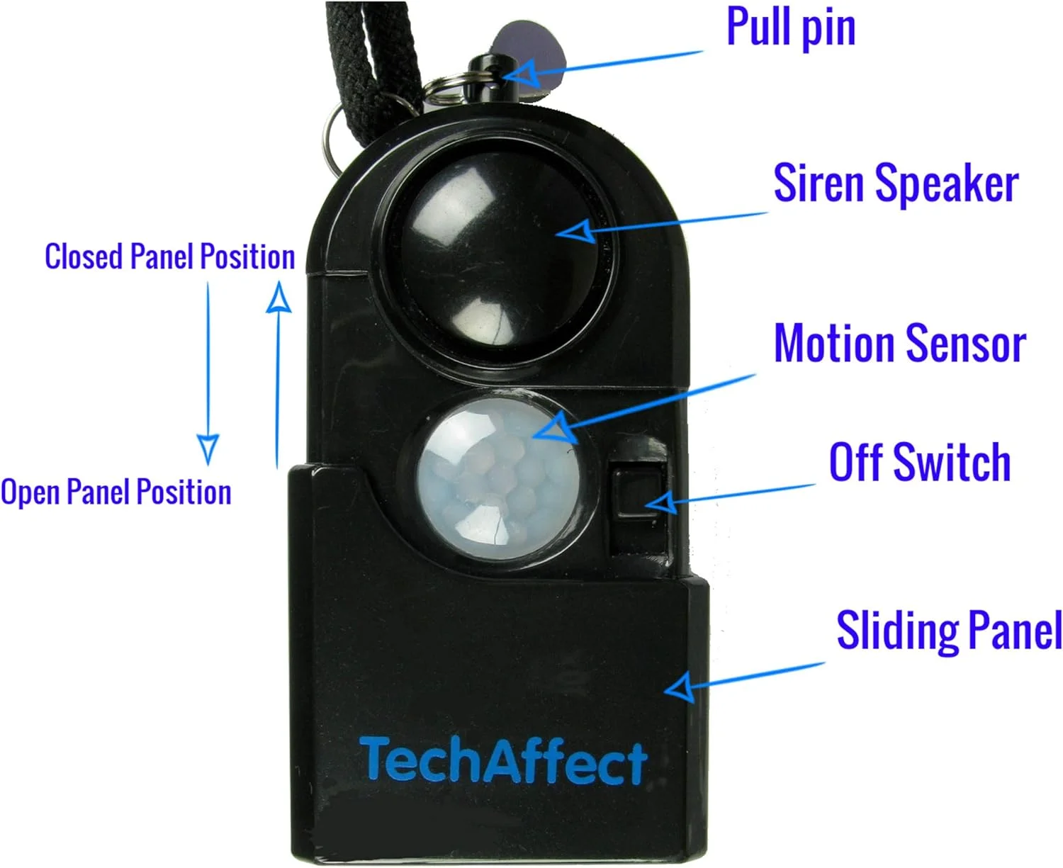 آلارم شخصی وحشت یا حمله - آژیر بسیار بلند - محافظت شخصی ایده آل / دفاع شخصی برای زنان، سالمندان، هر فرد آسیب پذیر. دارای سنسور حرکتی PIR - قابل استفاده به عنوان آلارم دزدگیر / سیستم امنیتی