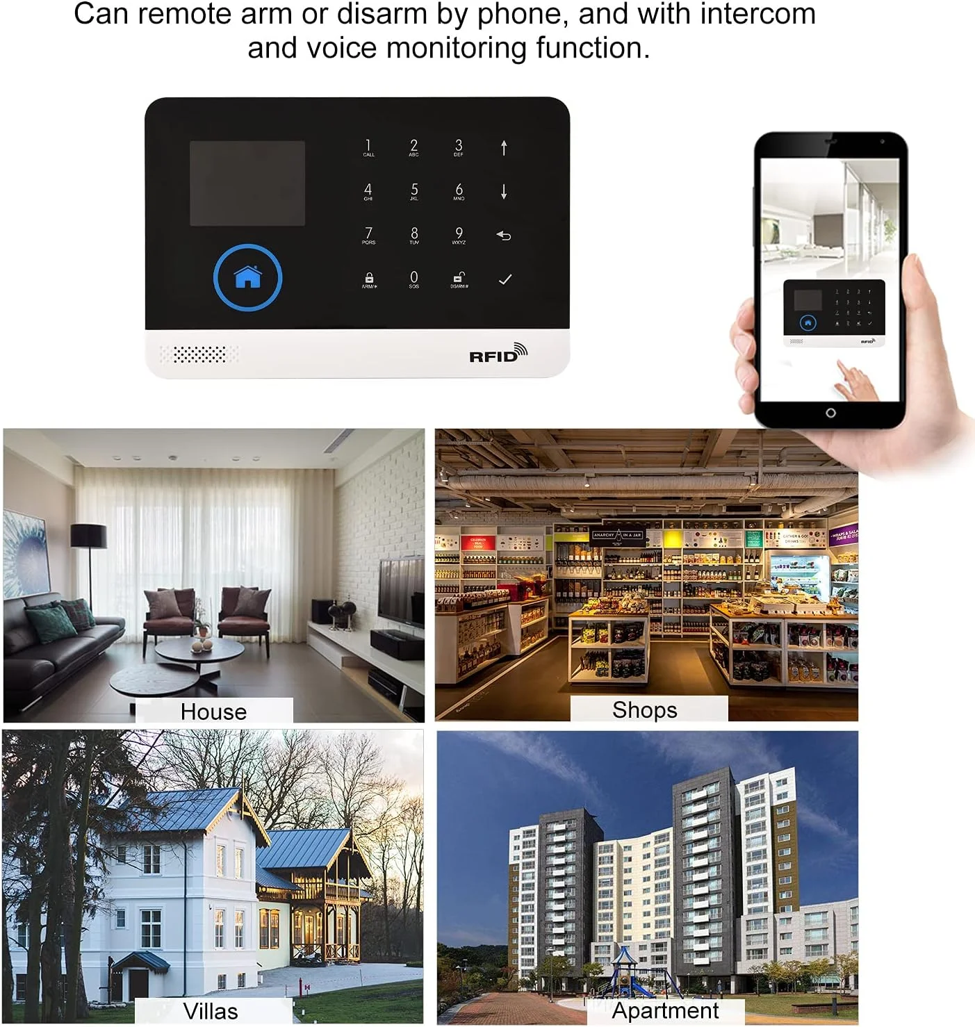 سیستم امنیتی دزدگیر خودکار Pepisky 433 Weless WIFI + 4G با صفحه نمایش LCD، سنسور درب، سنسور حرکتی، کنترل از راه دور برنامه تلفن همراه سازگار با کنترل صوتی Alexa Home، دزدگیر خانه هوشمند