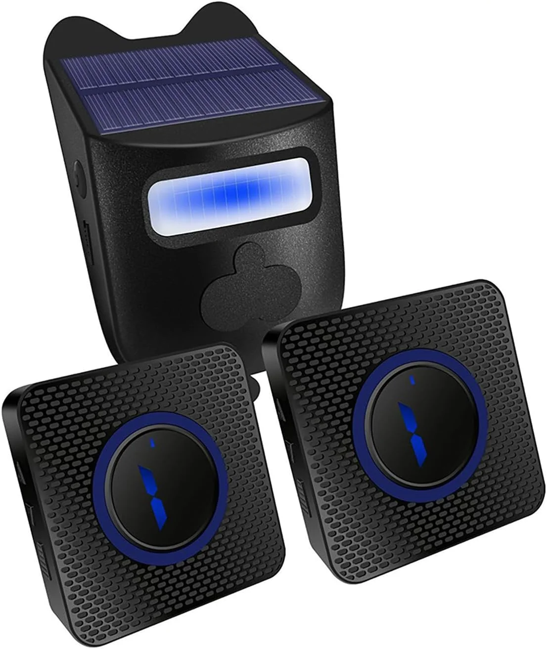 آلارم خورشیدی درب منزل Partslety، سیستم هشدار امنیتی بی سیم با سنسور حرکتی و ضد آب برای محافظت از ملک، دفتر و خانه در فضای باز با برد طولانی 300 متری (2 گیرنده 1 سنسور)