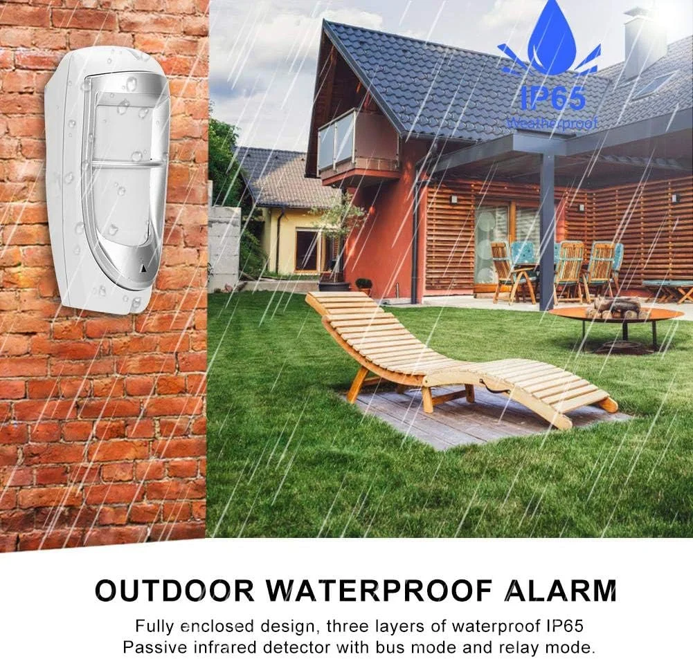 سنسور حرکتی PIR، سیستم دزدگیر مادون قرمز دو پرتویی ضد آب سیمی برای امنیت خانه