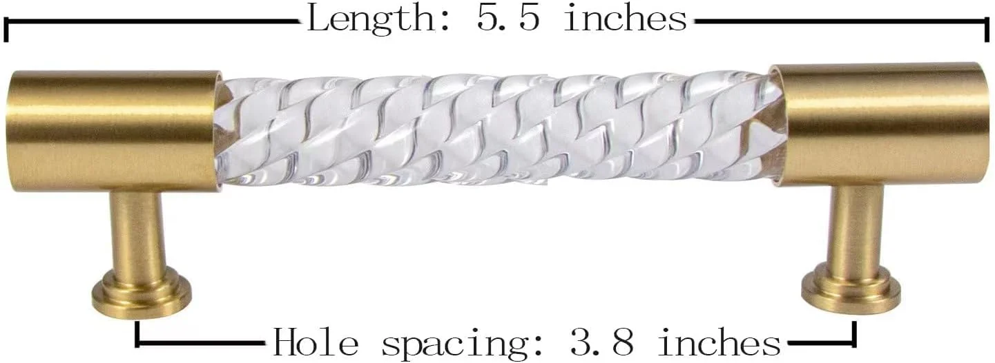 دستگیره لوکس برنجی با کریستال آکریلیک شفاف aoliihou، مناسب برای درب کمد، کشو، کابینت و سایر مکان هایی که نیاز به دستگیره دارند. لمس نهایی را به خانه خود بیاورید (2 عدد)