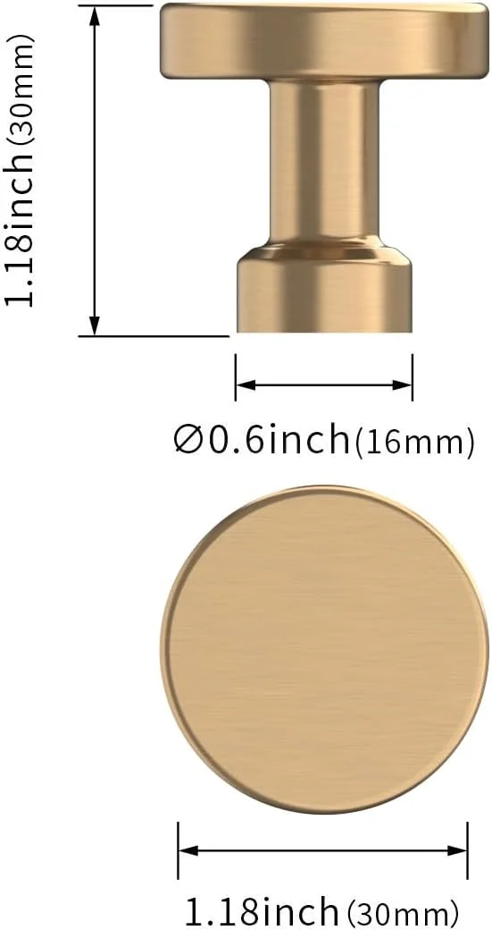دستگیره کابینت آشپزخانه Asidrama، بسته 10 عددی، برنزی شامپاین، سایز 1-1/4 اینچ، دستگیره کمد، دستگیره کشو، سخت افزار کابینت، دستگیره های زینک برای کشوهای کمد