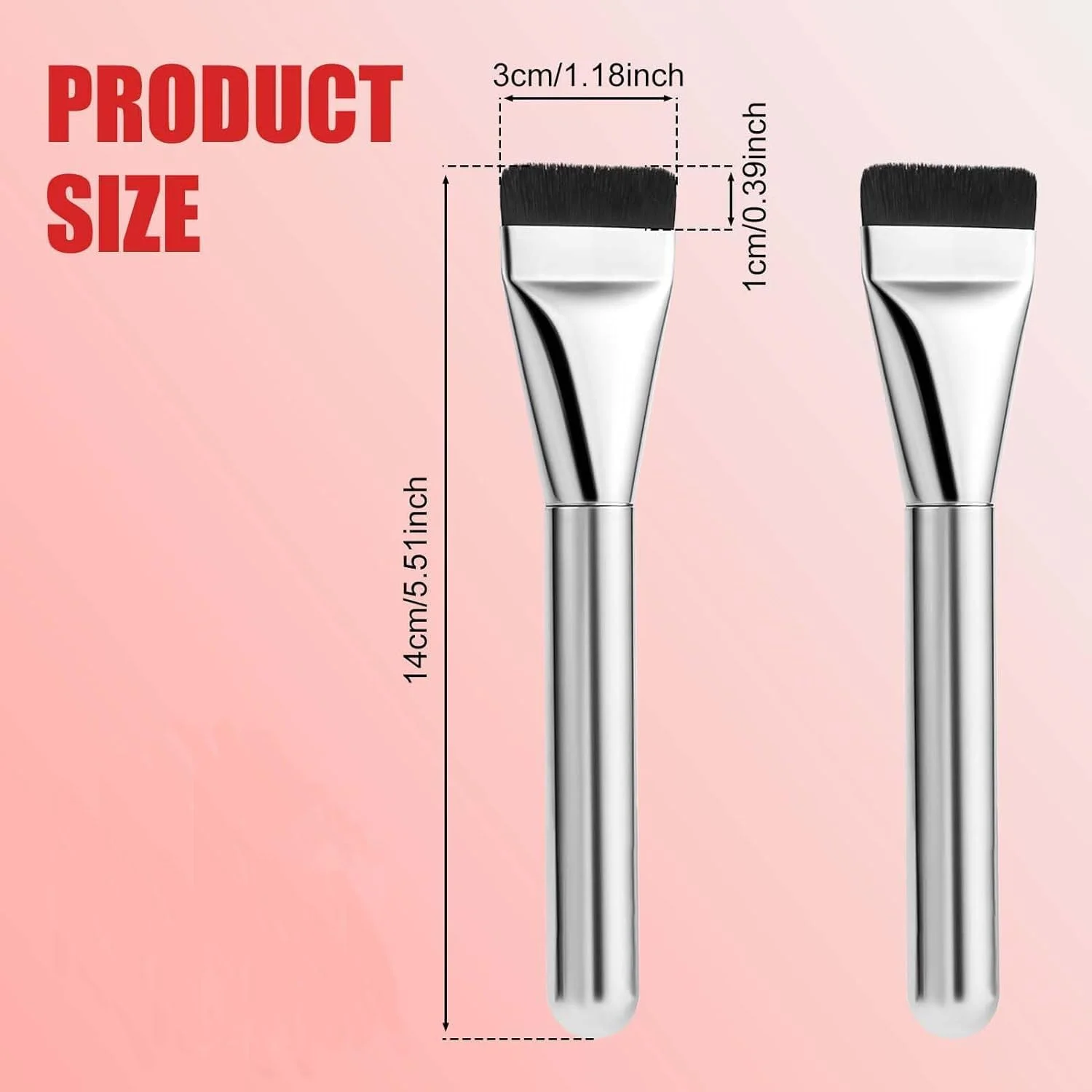LUYAO ست 2 عددی براش فونداسیون تخت، براش آرایشی فونداسیون تیغه ای فوق العاده نازک، مناسب برای ترکیب کرم مایع فونداسیون، کانسیلر، ابزار براش آرایشی صورت LUYAO ست 2 عددی براش فونداسیون تخت، براش آرایشی فونداسیون تیغه ای فوق العاده نازک، مناسب برای ترکیب کرم مایع فونداسیون، کانسیلر، ابزار براش آرایشی صورت