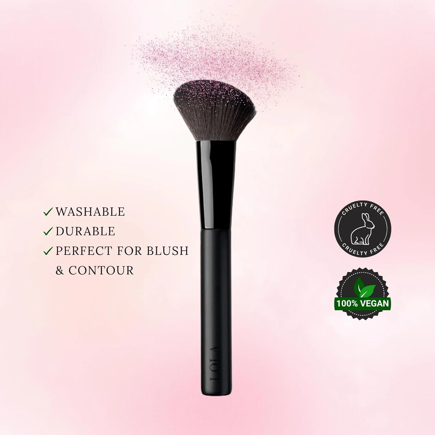 برس رژگونه زاویه دار لولا میکاپ بای پرس - برس حرفه ای صورت برای رژگونه و کانتور - موهای مصنوعی بسیار نرم - وگان و بدون تست حیوانی