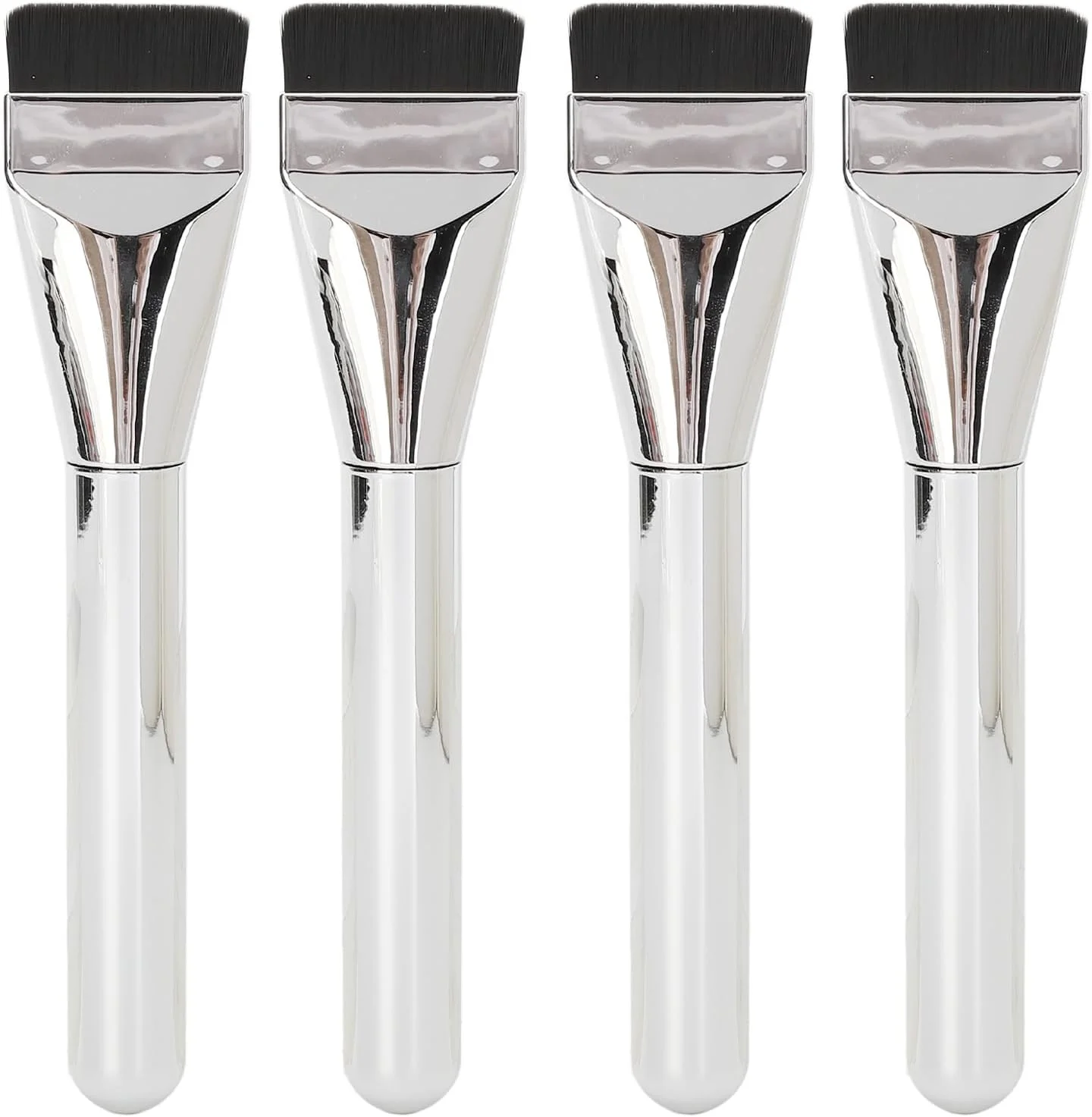 ست 4 عددی برس کرم پودر مایع با موهای نرم و طراحی فوق العاده نازک و تخت برای استفاده از ماسک گِل