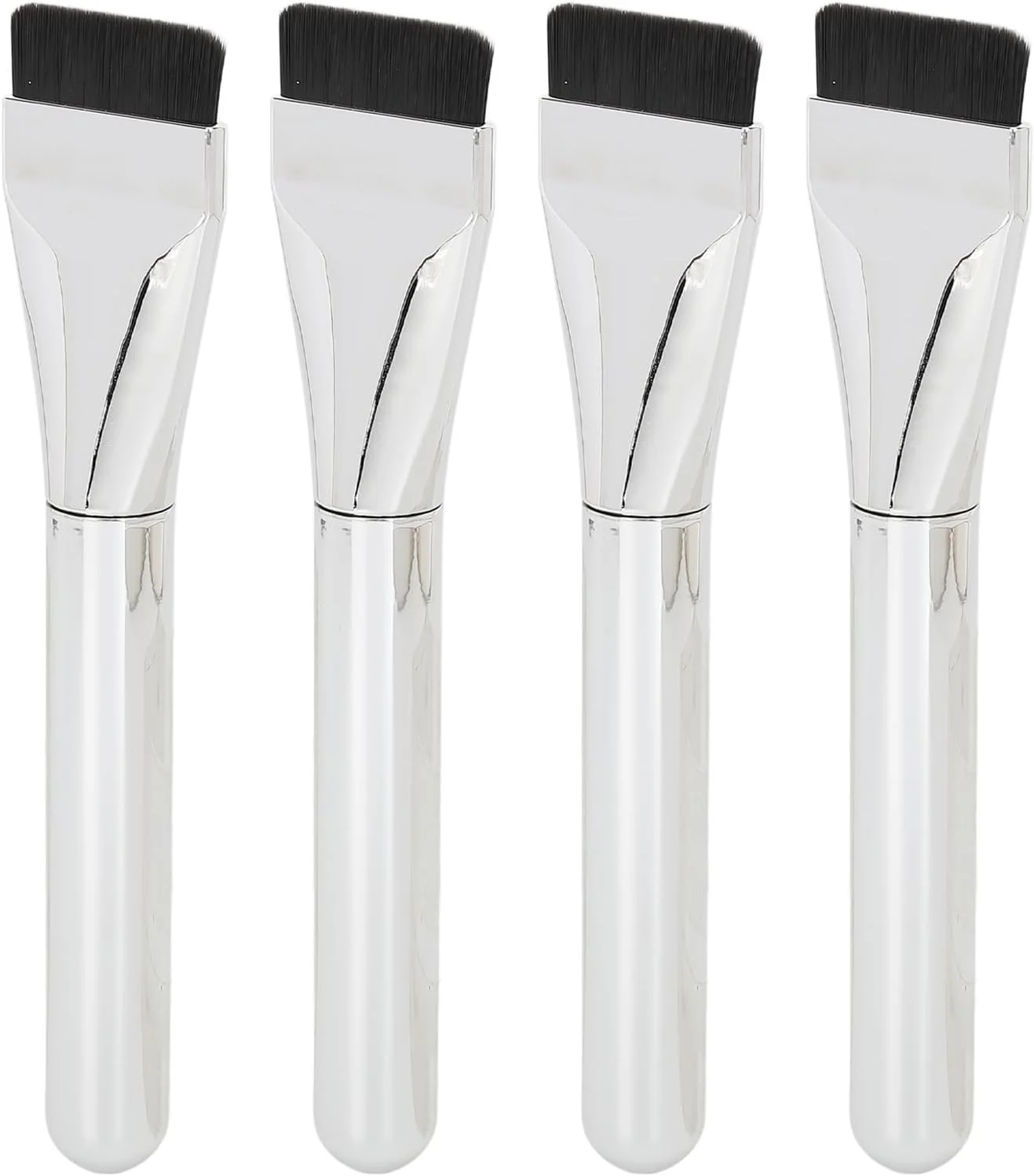 ست 4 عددی برس کرم پودر مایع با موهای نرم و طراحی فوق العاده نازک و تخت برای استفاده از ماسک گِل