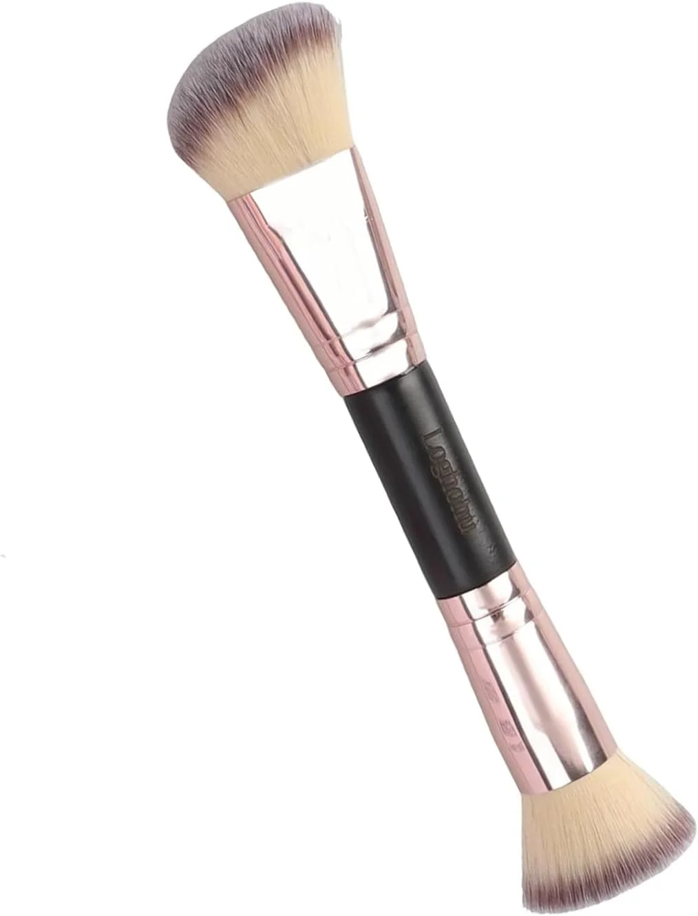 براش کرم پودر loghohu، براش کانتور، براش آرایشی دو طرفه، براش های آرایشی صورت گرد و زاویه دار برای ترکیب کانسیلر، کرم رژگونه، پودر رژگونه، هایلایتر کرمی، پودر فیکس