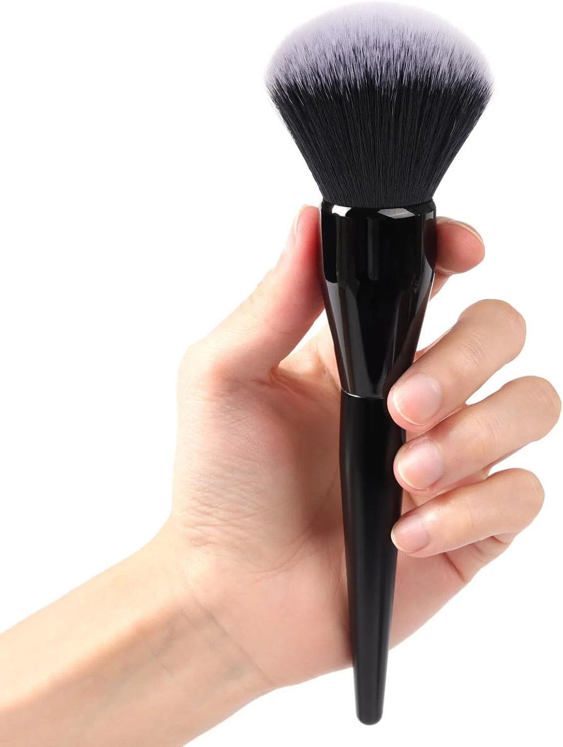 براش پودر بزرگ: براش کرم پودر لوکس، براش آرایشی حرفه ای برای ترکیب مایع، کرم و پودر بی نقص، پرداخت و ترکیب، ابزار آرایشی وگان با موهای بدون تست حیوانی