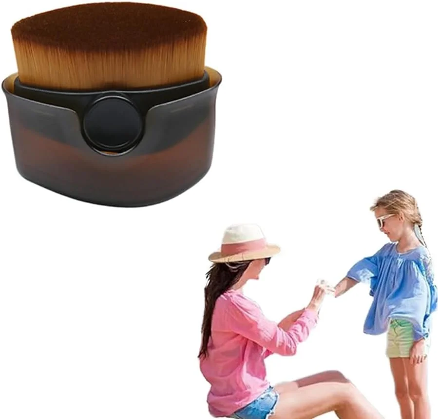 اپلیکاتور کرم ضد آفتاب کودک - اپلیکاتور لوسیون برنزه کننده با موهای نرم، برس های آرایشی قابل حمل برای کرم پودر مایع، برس های آرایشی قابل حمل (مشکی)