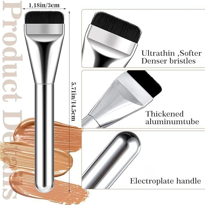 ست دو عددی براش کرم پودر کره ای - دو سر تخت و لیسه ای مناسب برای مایعات و کرم ها | ست براش آرایشی ترکیبی درجه یک (2 عدد) ست دو عددی براش کرم پودر کره ای - دو سر تخت و لیسه ای مناسب برای مایعات و کرم ها | ست براش آرایشی ترکیبی درجه یک (2 عدد)