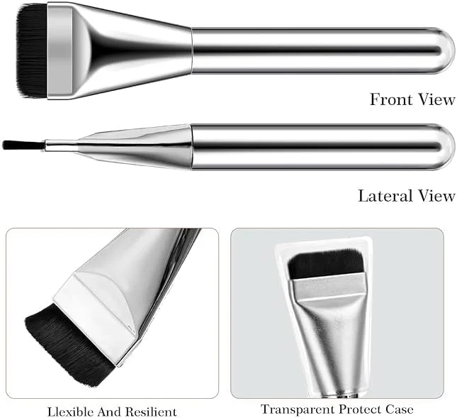ست دو عددی براش کرم پودر کره ای - دو سر تخت و لیسه ای مناسب برای مایعات و کرم ها | ست براش آرایشی ترکیبی درجه یک (2 عدد) ست دو عددی براش کرم پودر کره ای - دو سر تخت و لیسه ای مناسب برای مایعات و کرم ها | ست براش آرایشی ترکیبی درجه یک (2 عدد)